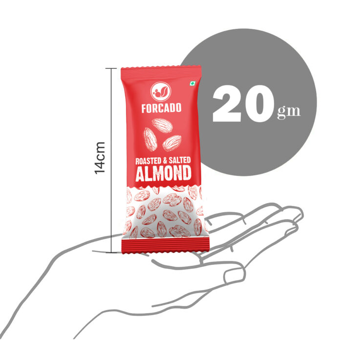 Forcado Sachets Premium Almonds Roasted Lightly Salted 20g - Image 3